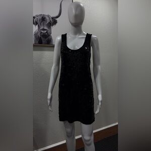 Black Sequin Sleeveless Dress